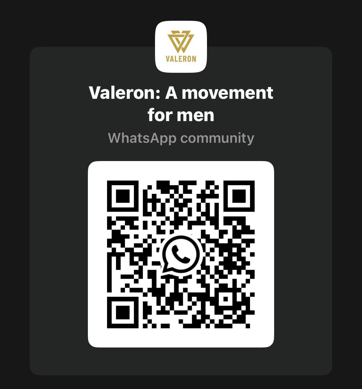 Scan to join the VALERON WhatsApp Community